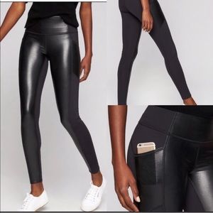 Athleta Faux Leather Leggings with Pockets!